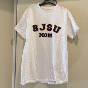Gildan White and Purple Short Sleeve Tee